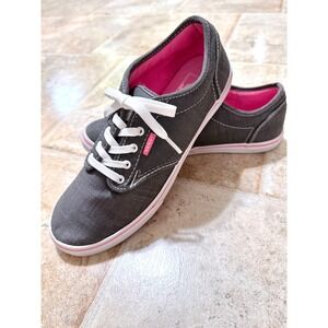 Vans Atwood Low Gray Canvas Pink Accents Skate Shoes Womens 8 Sneakers Excellent